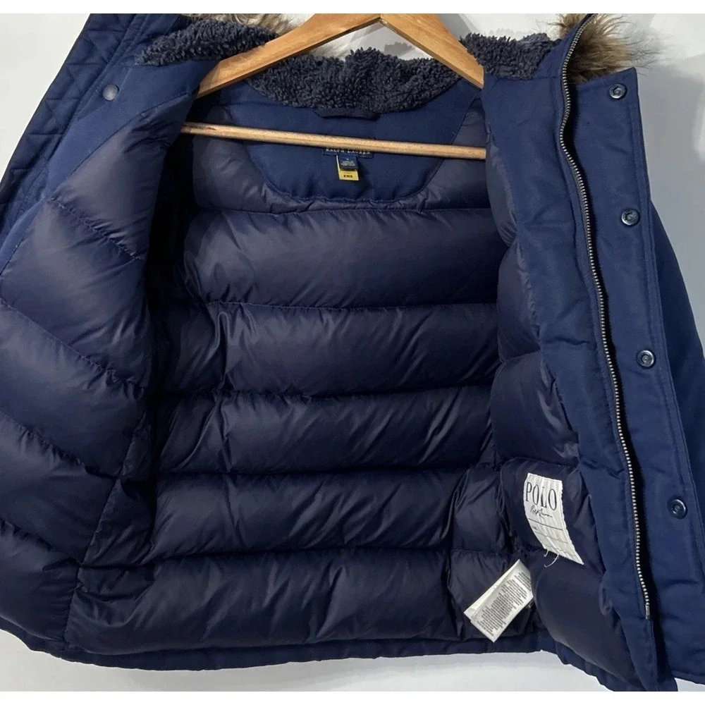 Boys Polo Ralph Lauren Water-Resistant Down Parka Coat Sz 7 Nice